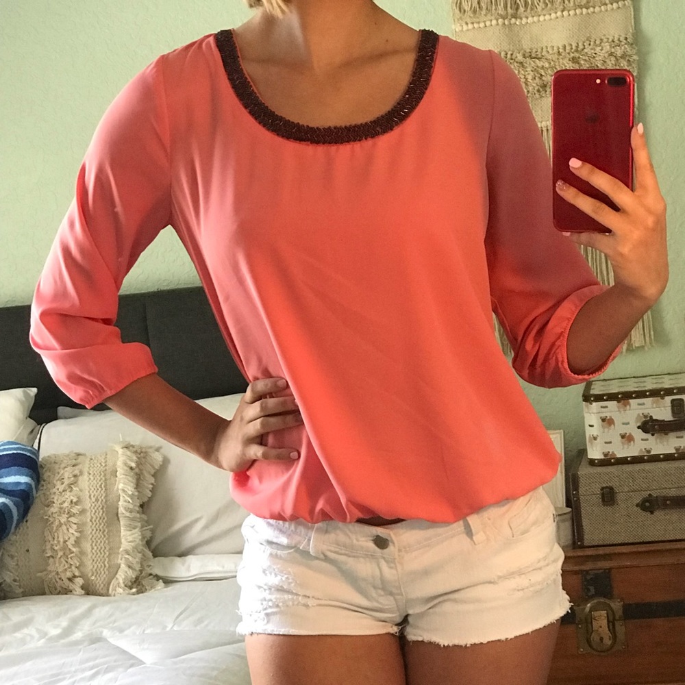 Beaded Flowy Blouse